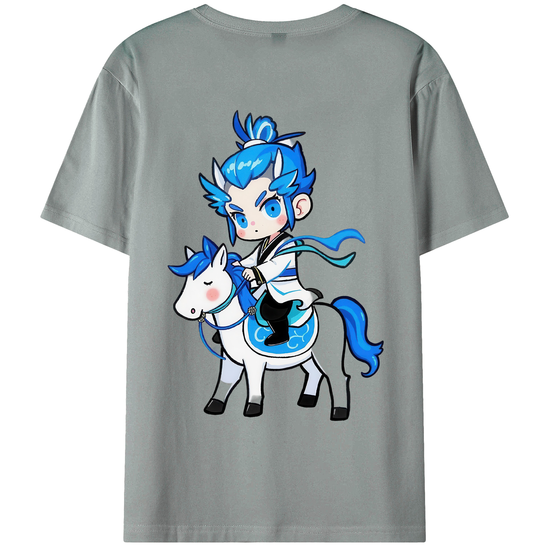 （画像用） Ne Zha 2 ナタ 魔童の大暴れ 綿100％ メンズ半袖Tシャツ（バックプリント） 通気性